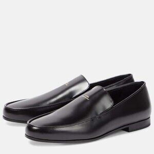 Toteme Black The Oval Leather Loafers